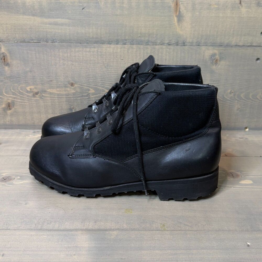 Vintage German Military Navy Deck Boots - Leather and Mesh Size 275, US 9.5